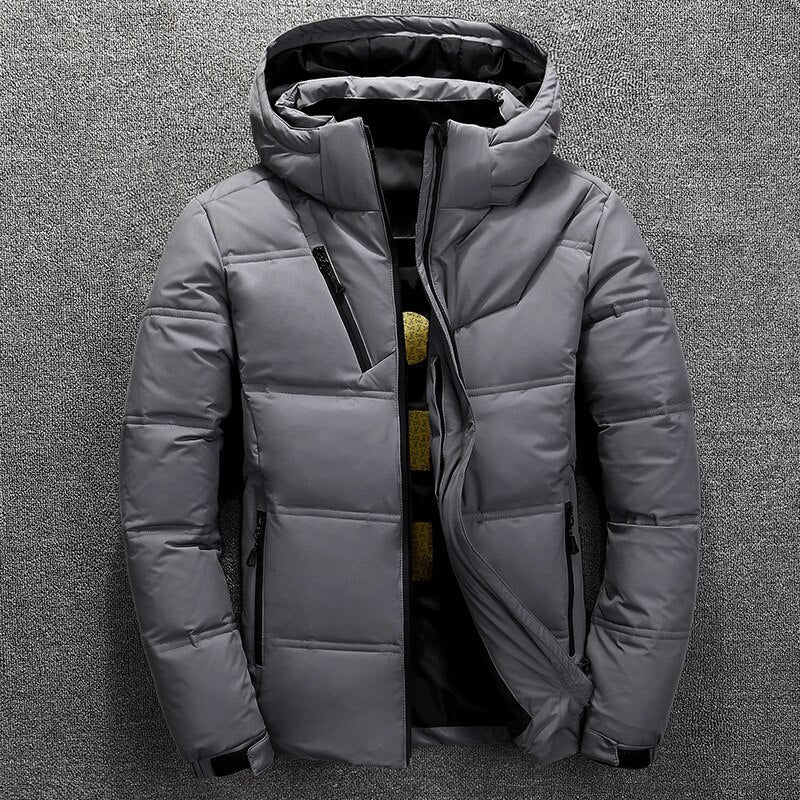 Herr Vinterjacka Avtagbar Huva Polyester Extra Varm Slitstark 6
