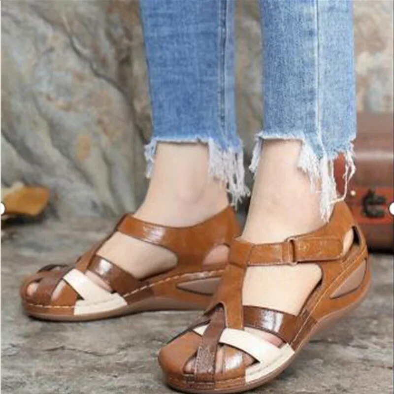 Dam Tofflor Slip-On Läder Halkfri Gummisula-3