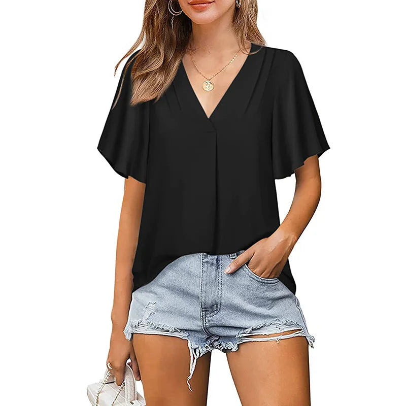 Blus Dam Trendig Mångsidig 100% Polyester-3
