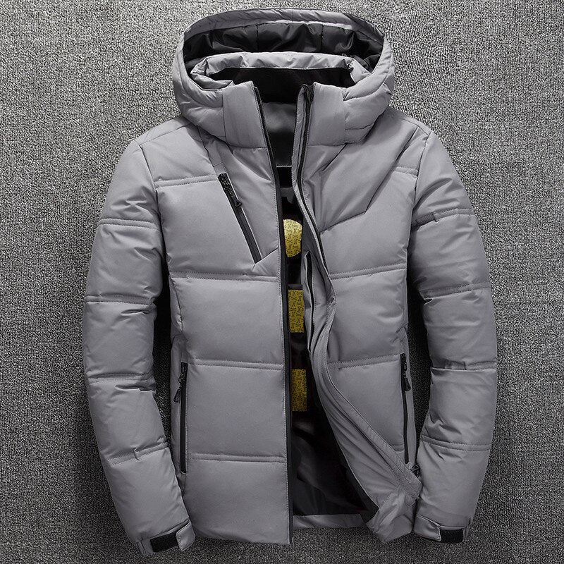 Herr Vinterjacka Avtagbar Huva Polyester Extra Varm Slitstark 1
