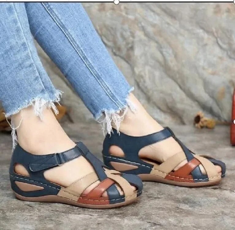 Dam Tofflor Slip-On Läder Halkfri Gummisula-5