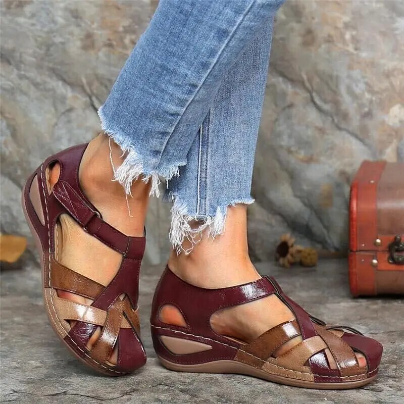 Dam Tofflor Slip-On Läder Halkfri Gummisula-4