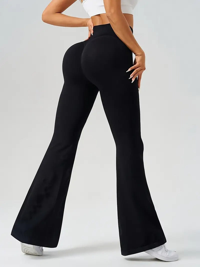 Högmidjade Blommiga Byxor för Kvinnor i Polyester och Elastan – Bekväm och Figursydd Passform, Flera Storlekar 4