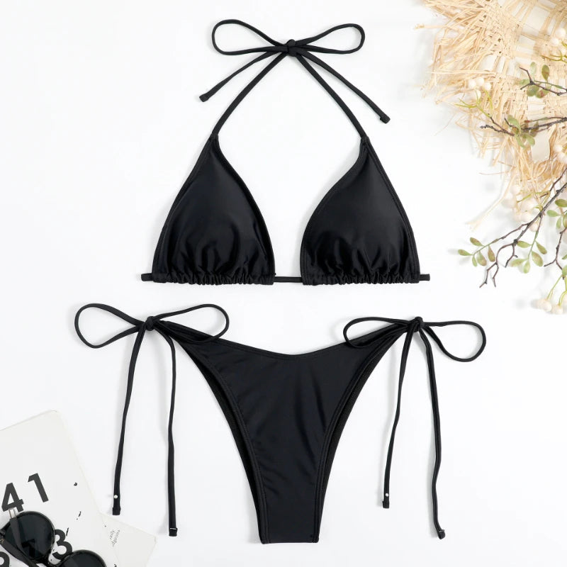 Variant image for Dam Brasilansk Bikini Med Djärv Utskärning Nylon Spandex-13