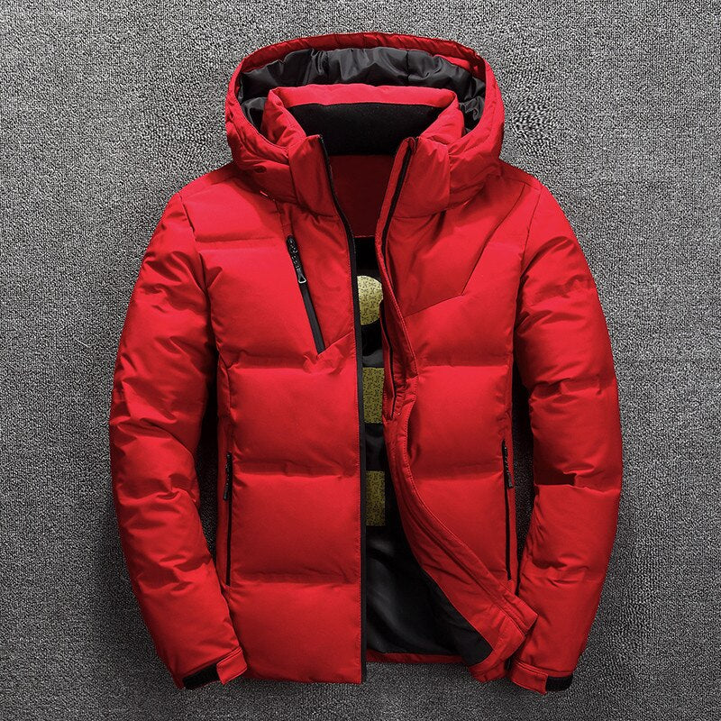 Herr Vinterjacka Avtagbar Huva Polyester Extra Varm Slitstark 10