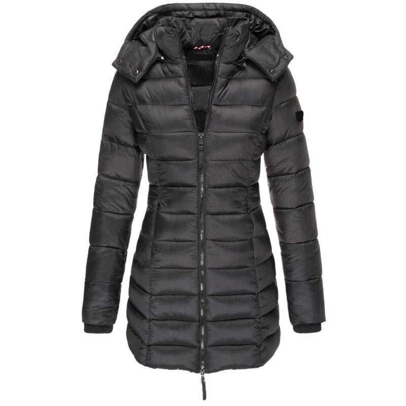 Herrar Lång Vinterjacka med Huva Polyester Modern Design-5
