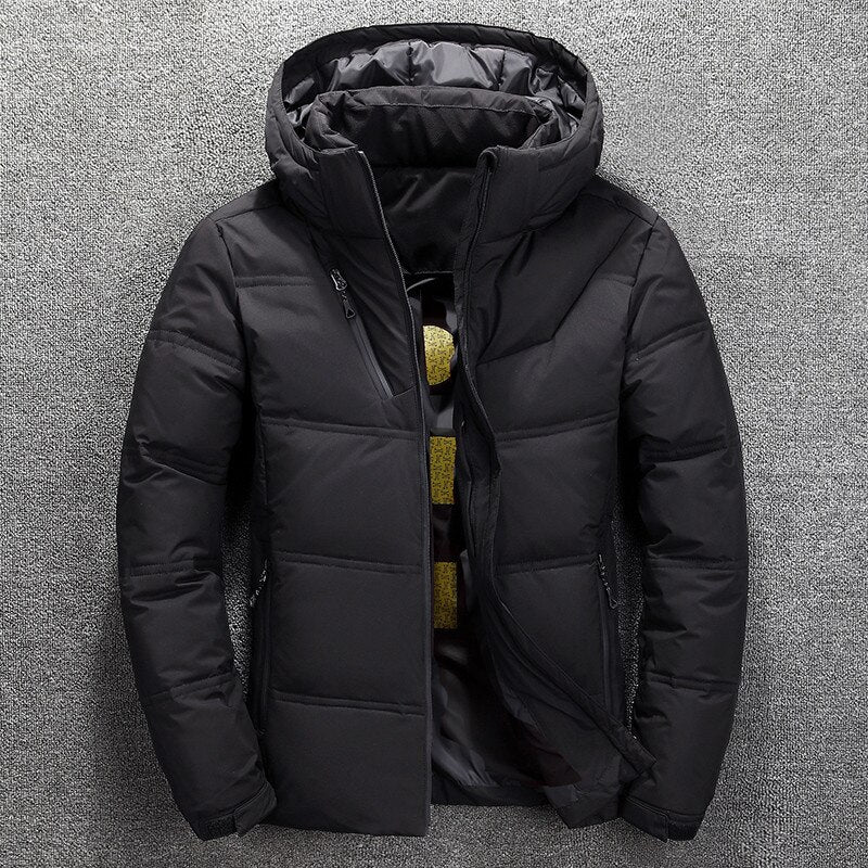 Herr Vinterjacka Avtagbar Huva Polyester Extra Varm Slitstark 8