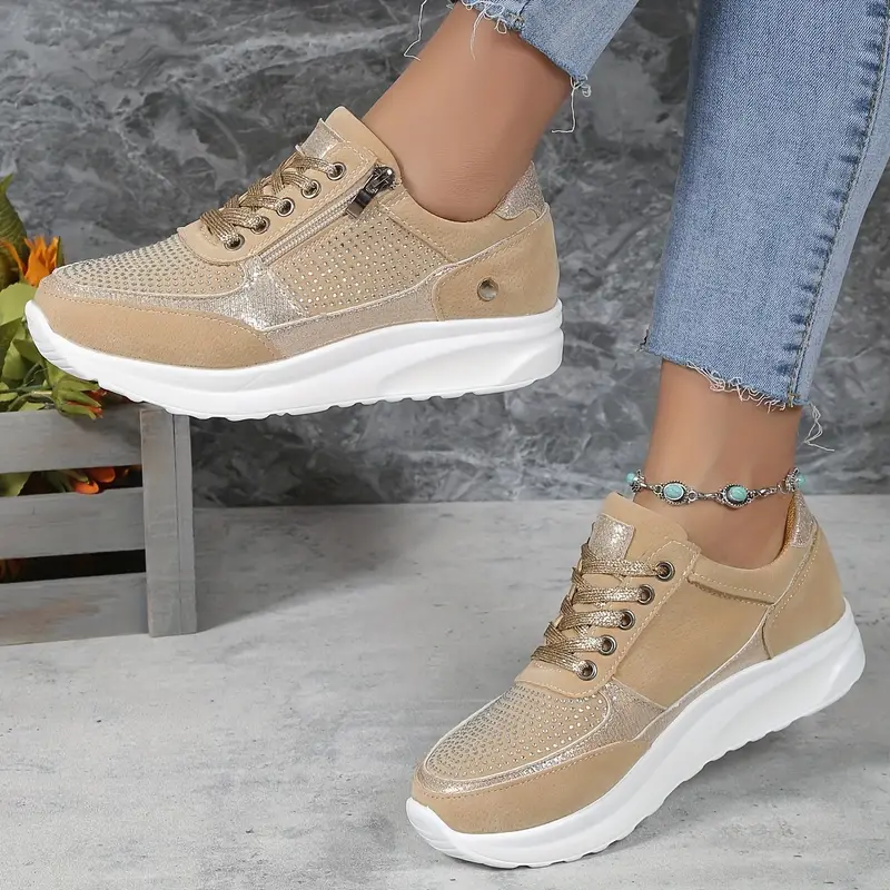Dam Sneakers Ergonomisk Design Polyester Eleganta och Mångsidiga-4