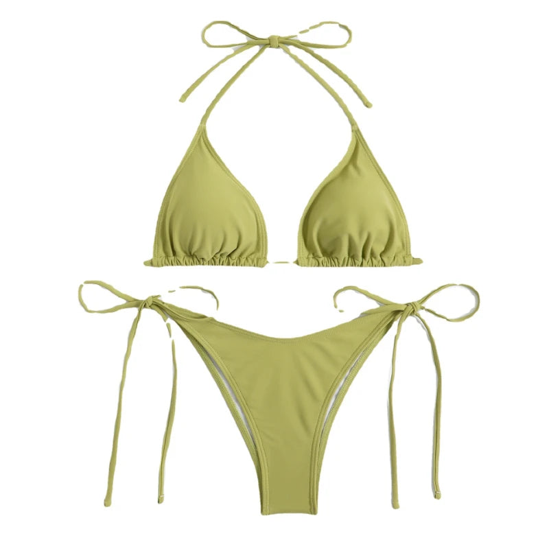 Variant image for Dam Brasilansk Bikini Med Djärv Utskärning Nylon Spandex-49