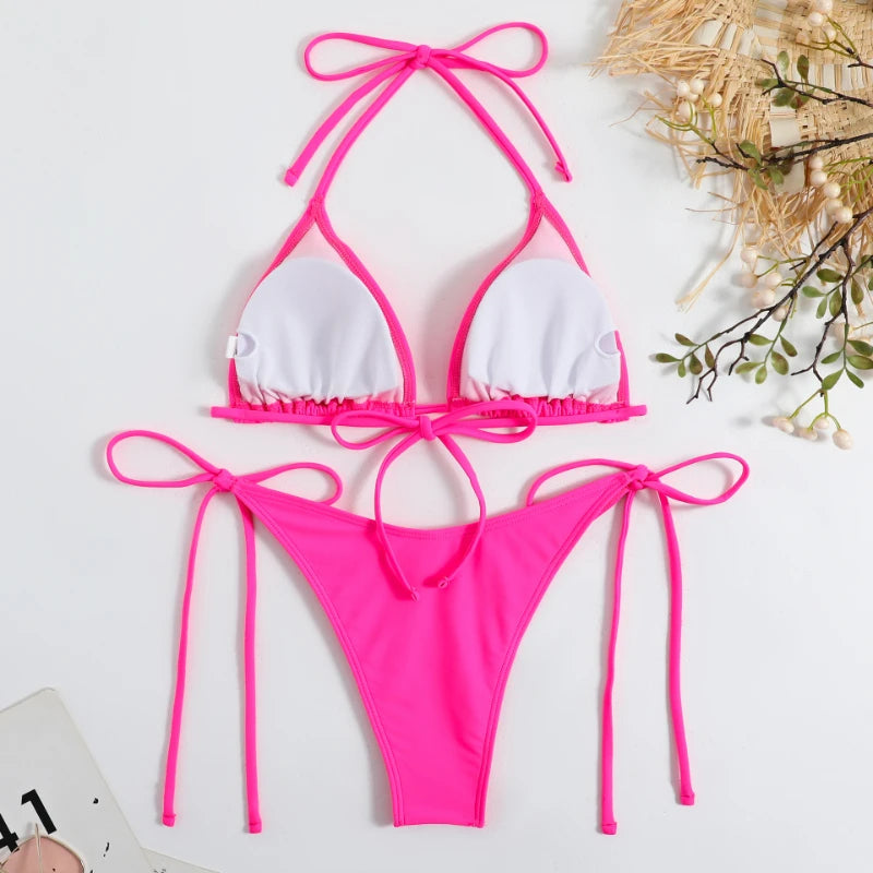 Variant image for Dam Brasilansk Bikini Med Djärv Utskärning Nylon Spandex-5