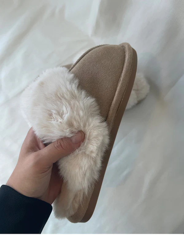 Dam Tofflor Teddy Läder Mjuk och Bekväm-5