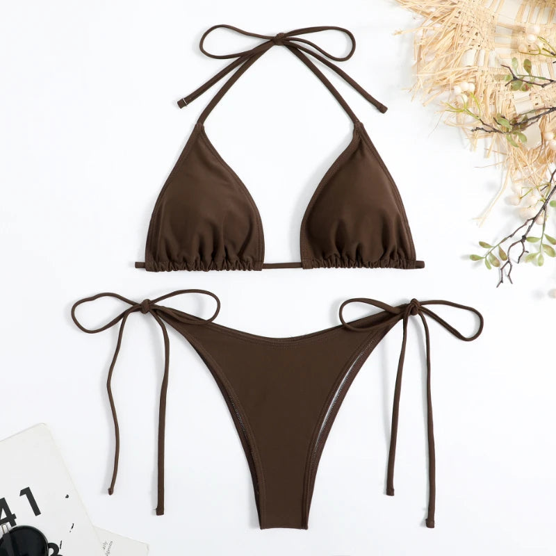 Variant image for Dam Brasilansk Bikini Med Djärv Utskärning Nylon Spandex-37