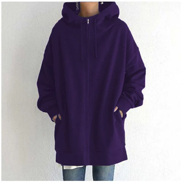 Överdimensionerad Dam Hoodie i Isolerad Polyester med Huva – Komfortabel och Varm för Höst och Vinter 6