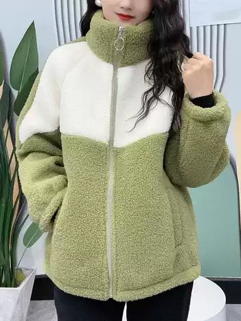 Variant image for Dam Fleecejacka Modern Design Fleece Med Hög Krage och Dragkedjefickor-1