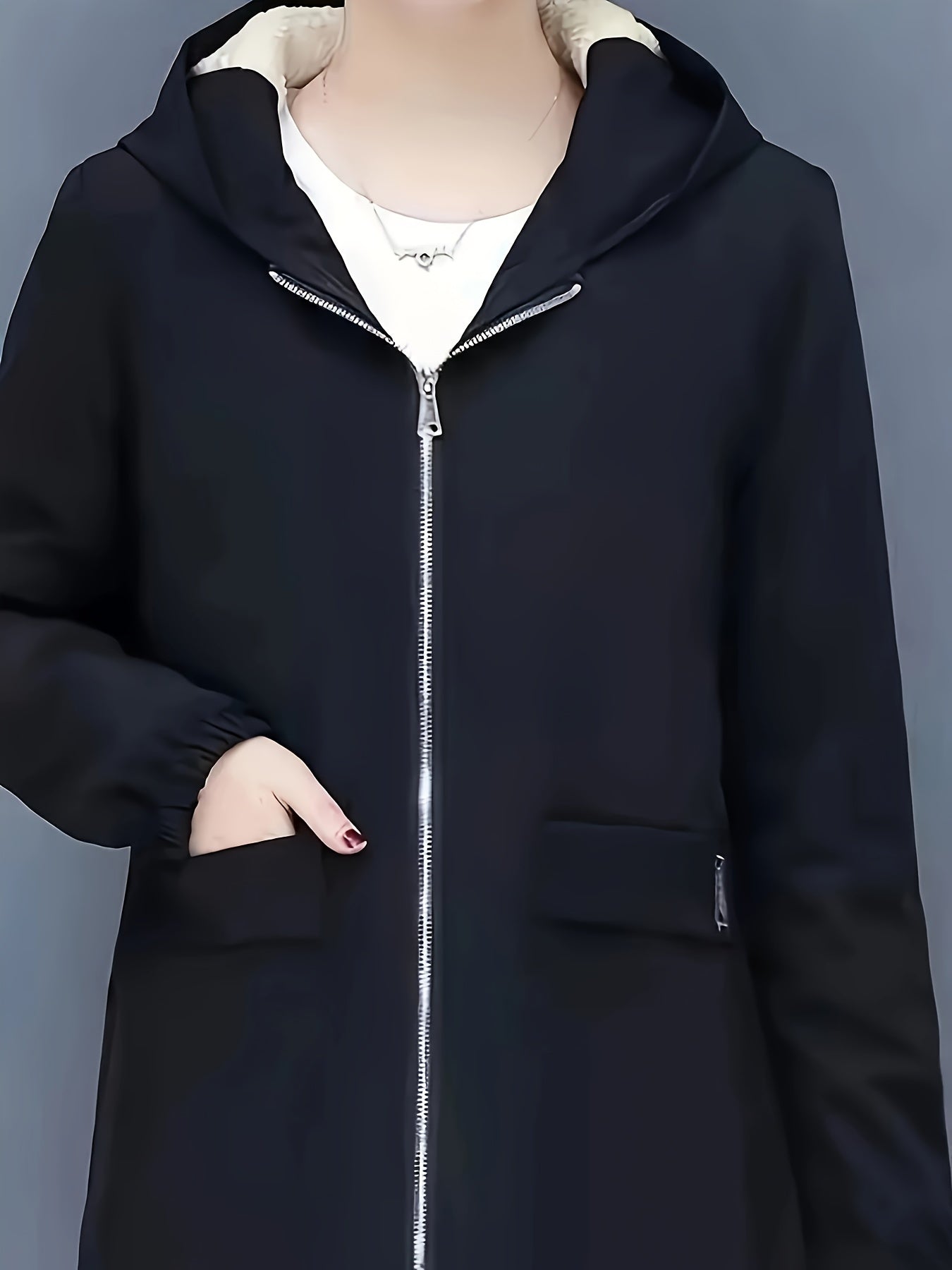 Dam Fleecejacka Halvlång Mjuk Fleece Casual-3