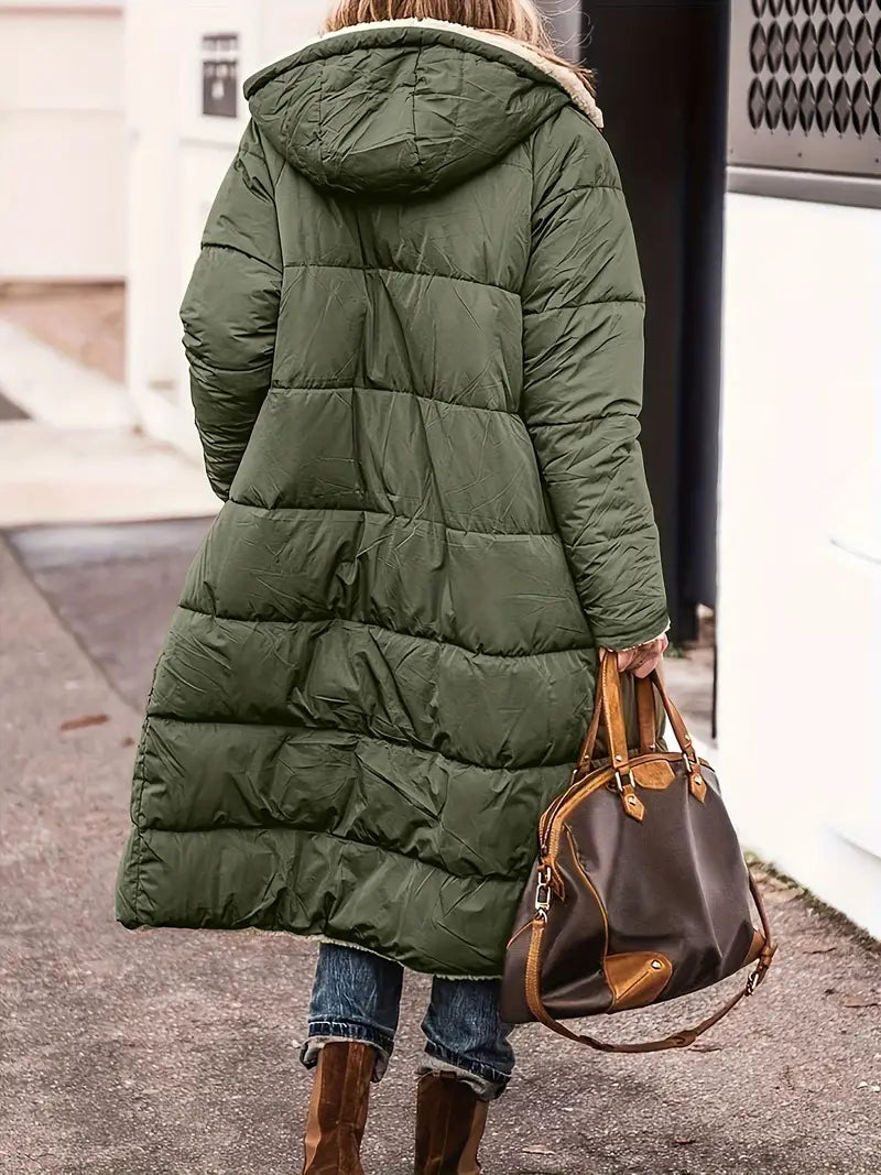 Damjacka Vändbar Fleece Modern Pufferjacka-5