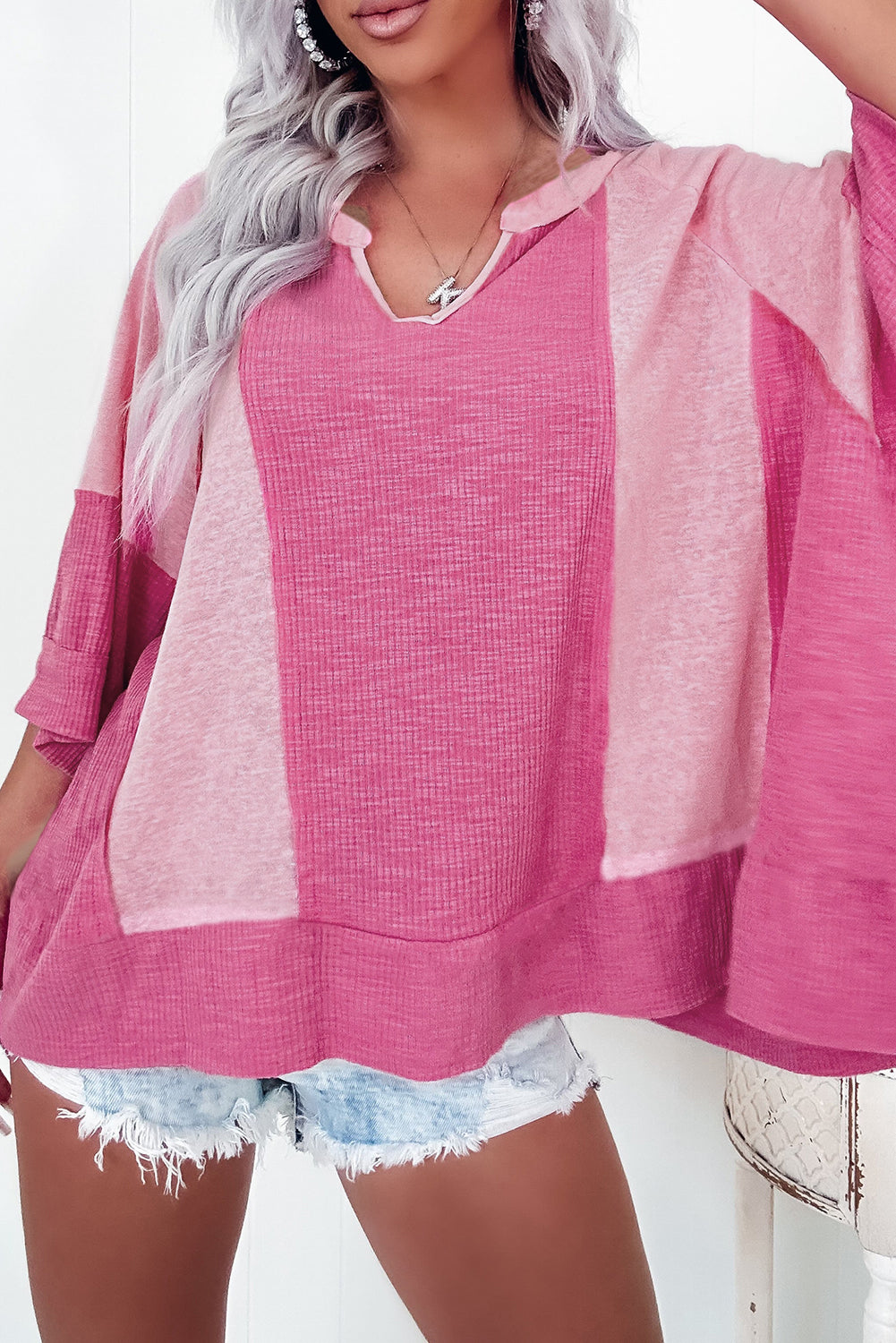 Dam Topp Struktur med 3/4 Ärmar i Polyester-6