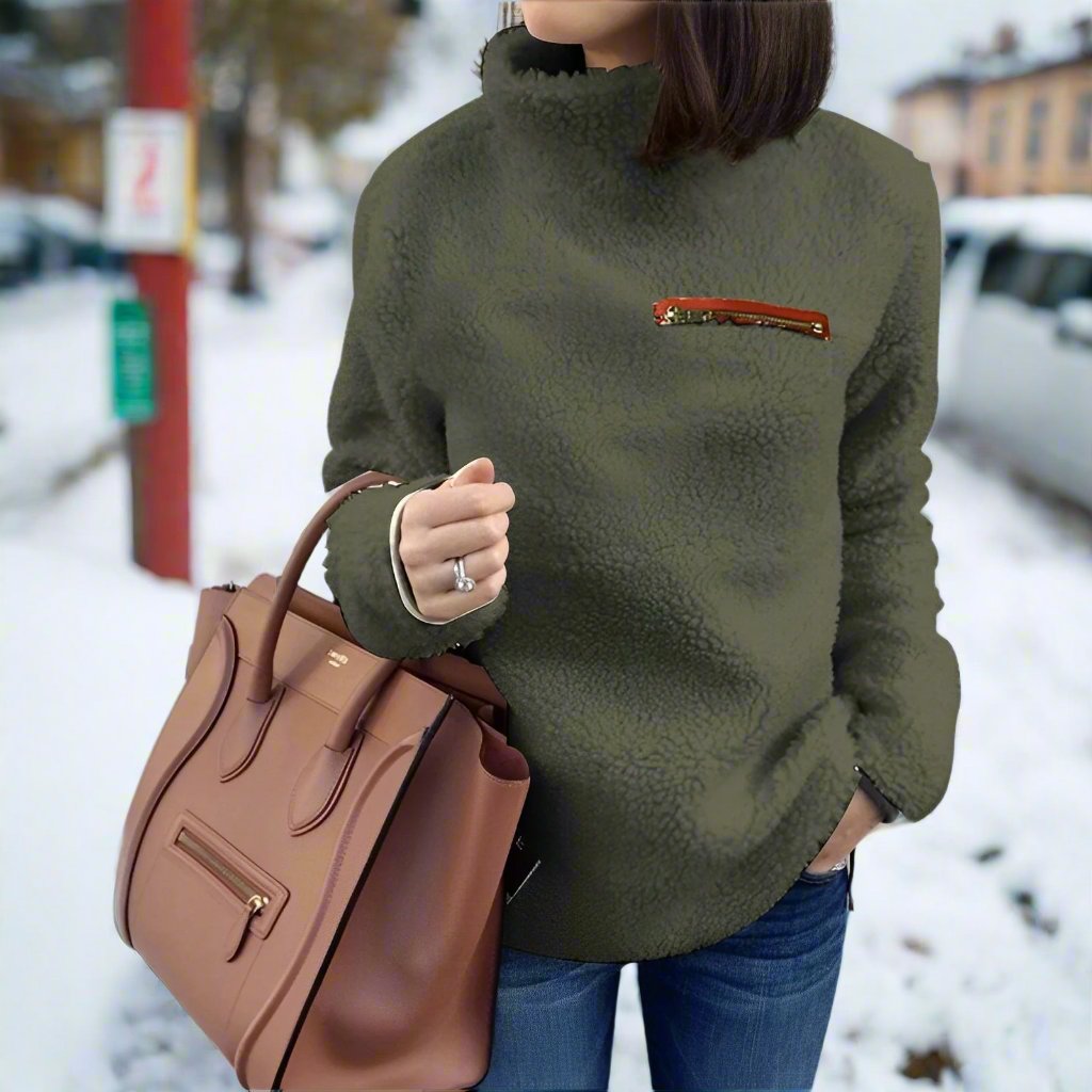 Dam Turtleneck Vintertröja Överdimensionerad Ull-3