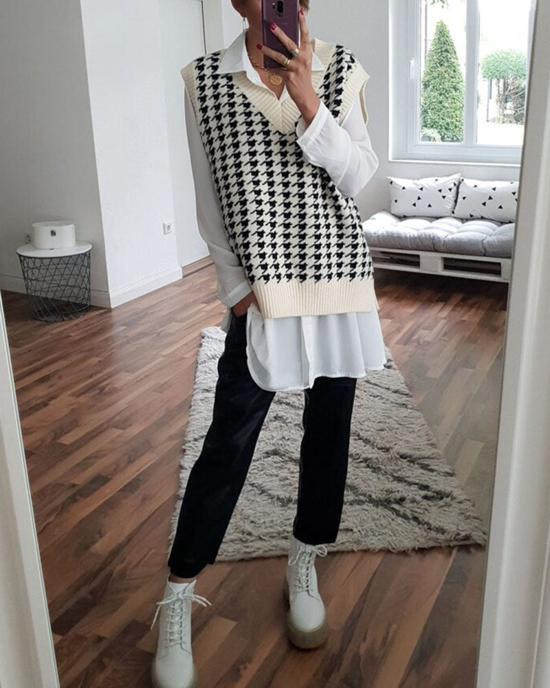 Stickad Väst Dam i Akryl – Avslappnad Passform för Höst och Vinter, Idealisk för Lager-på-Lager Styling 2