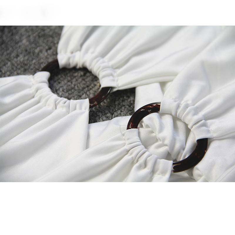 Kvinnors Miniklänning med Ihåliga Bärare i Polyester-5