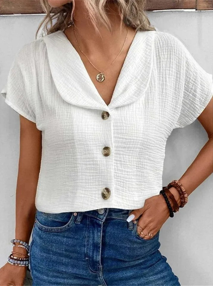 Dam Blus Klassisk Stil Bomull Polyester 2