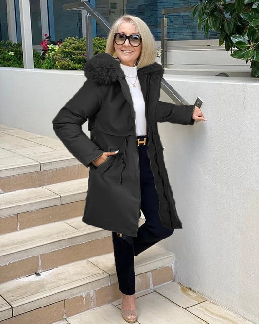 Dam LĂ„ng Vinterjacka Ăverdimensionerad Högkvalitativt Material-1