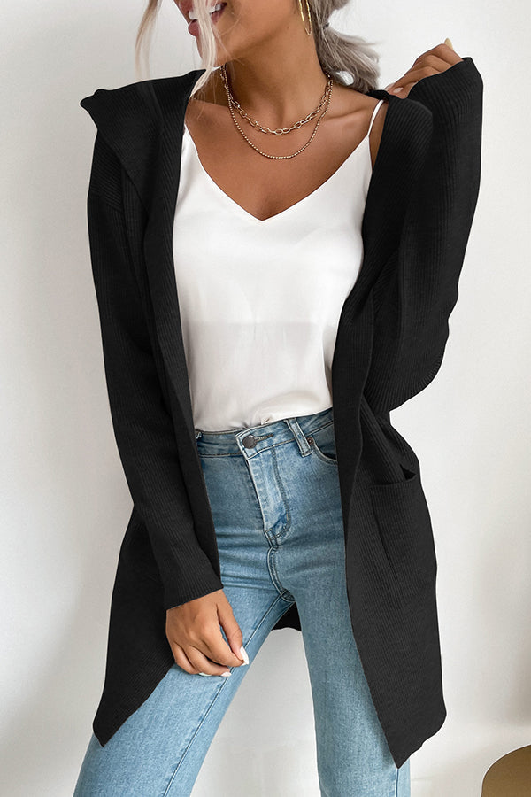 Variant image for Dam Kofta med Huva Stickad Mjuk Höststil-4