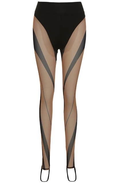 Damleggings Hög Midja Stretch Polyester Spandex Ankel-längd-4