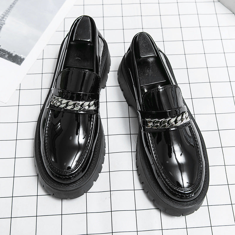 Herr Loafers Tjock Sula Patentläder Elegant Komfort-4