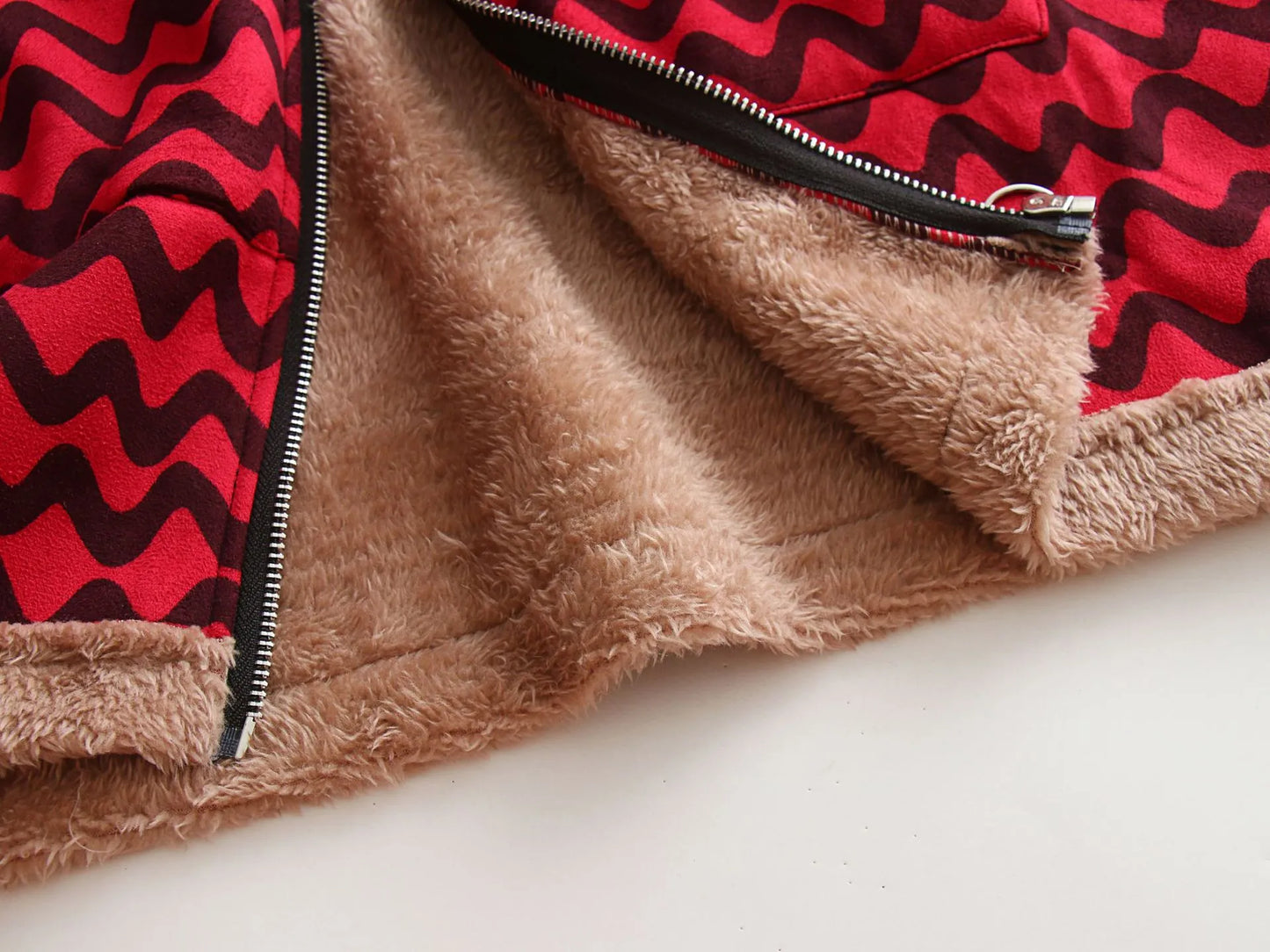 Dam Fleecejacka Med Huva Modern Design Mjuk Fleece-6