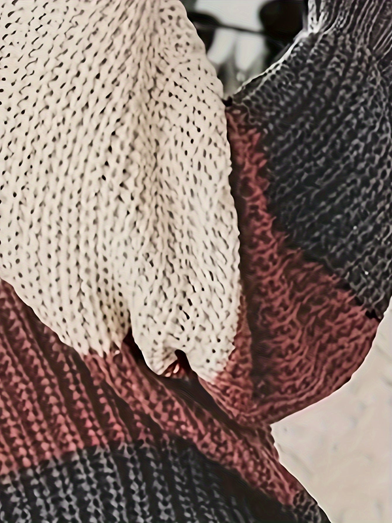 Dam Tröja Överdimensionerad Långärmad Bomull-5