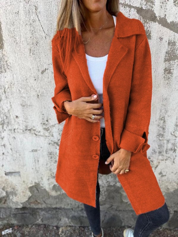 Dam Blazer Klassisk Design Andningsbart Tyg Med Fickor 15