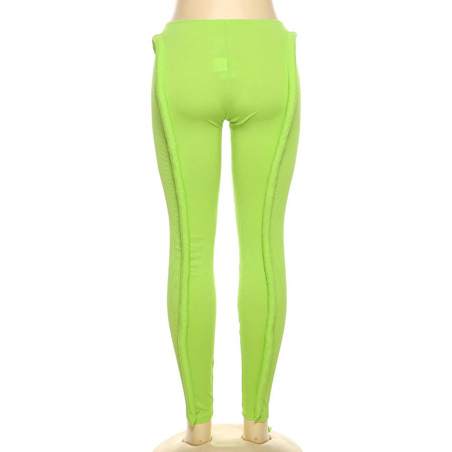 Dam Byxor Mager Passform Lång Skärning med Resår i Midjan-6