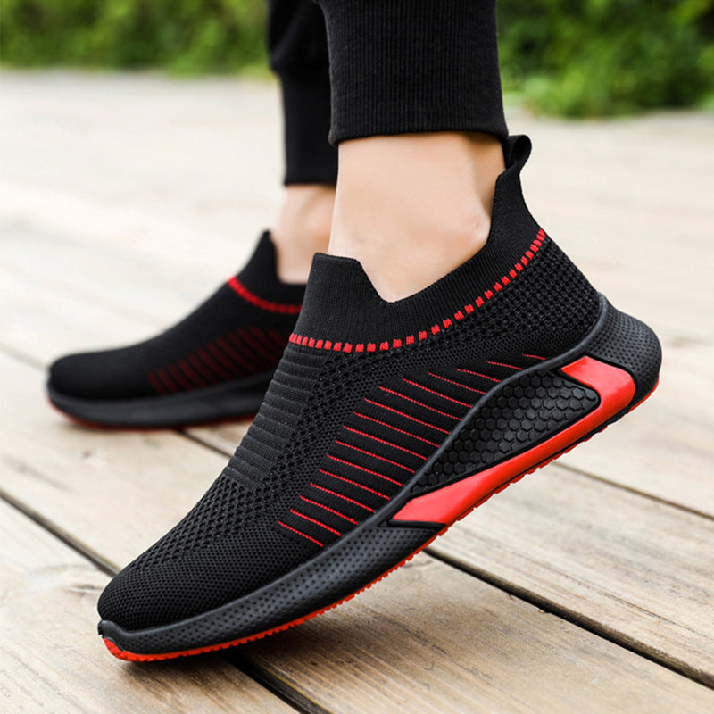 Herrens Sportiga Sneakers Slip-On Stickat Övre Material-5