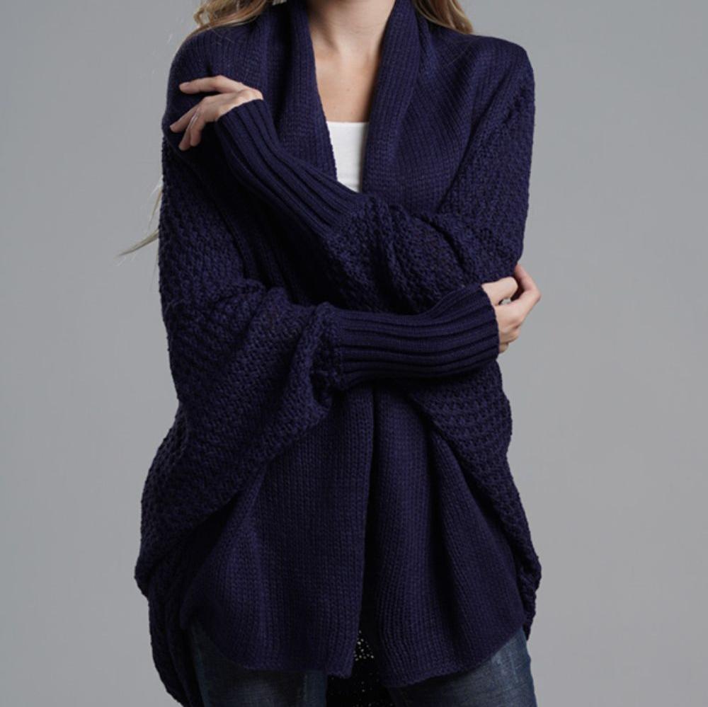 Variant image for Kvinnor Lång Kofta Dolmanärmar Stickad Material-3