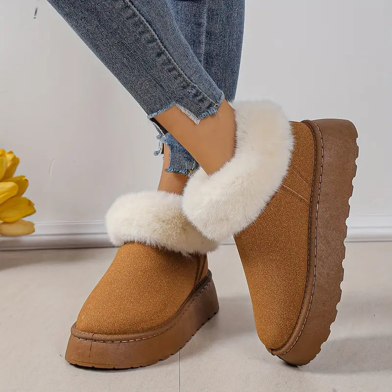 Vinterstövlar Dam Fodrade Vattentåliga med Icke-Glidande Sula-3