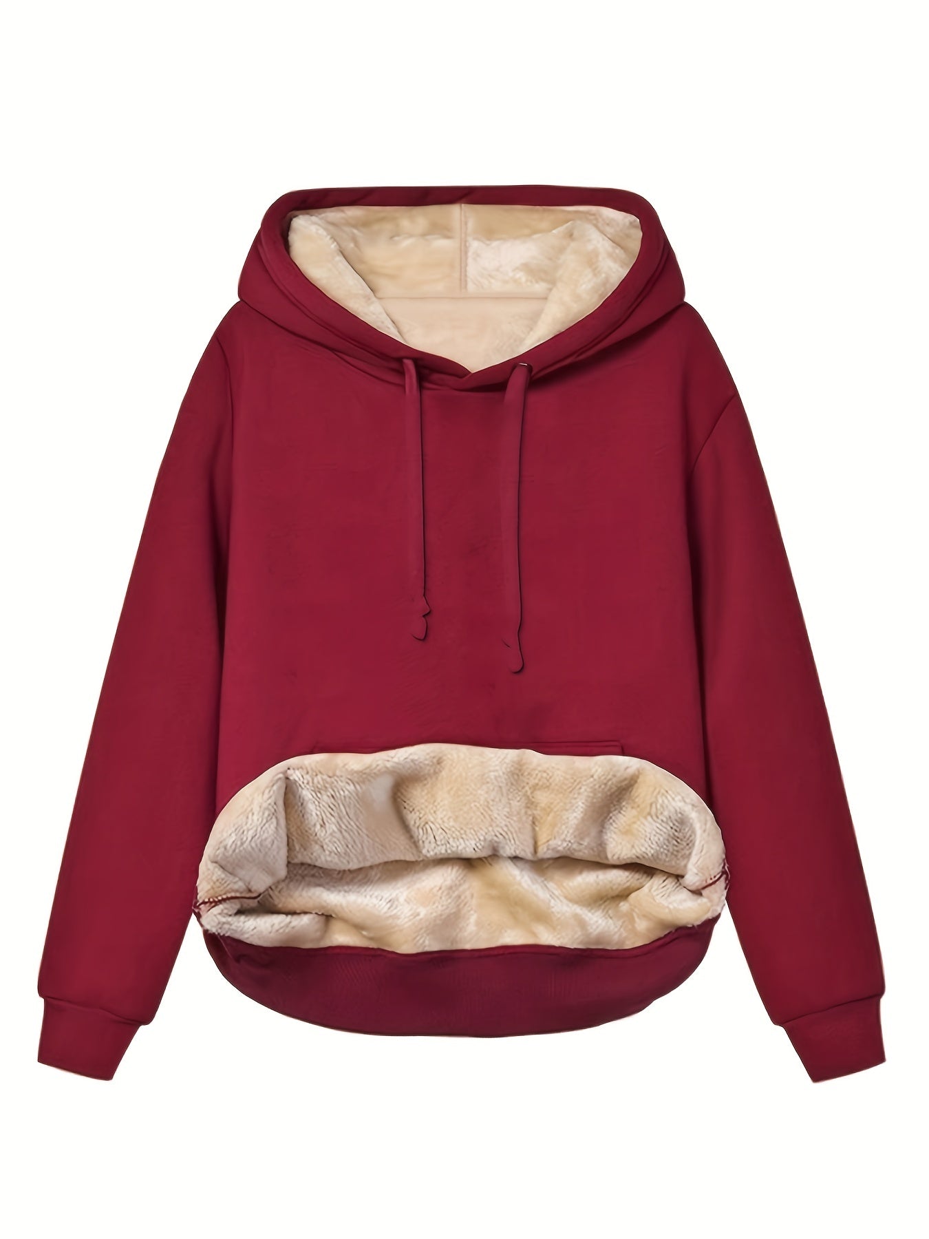 Dam Hoodie Fleece Varm och Bekväm-4