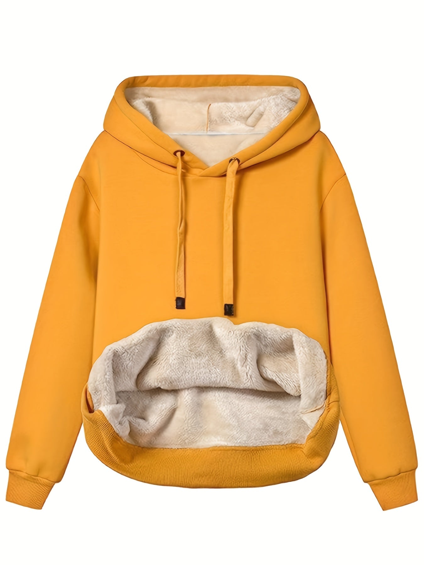 Dam Hoodie Fleece Varm och Bekväm-5