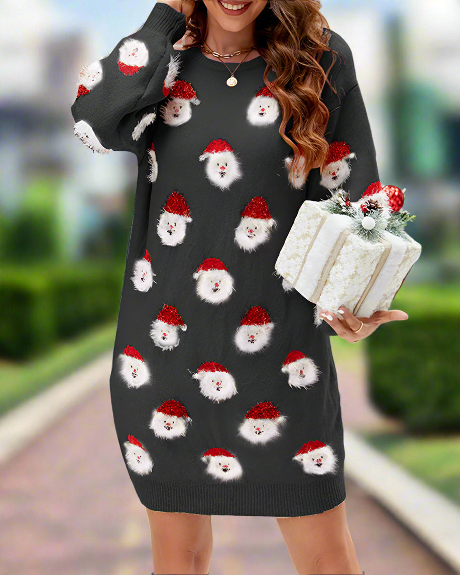 Dam Lång Jultröja Avslappnad Design Mjuk Fiber 1