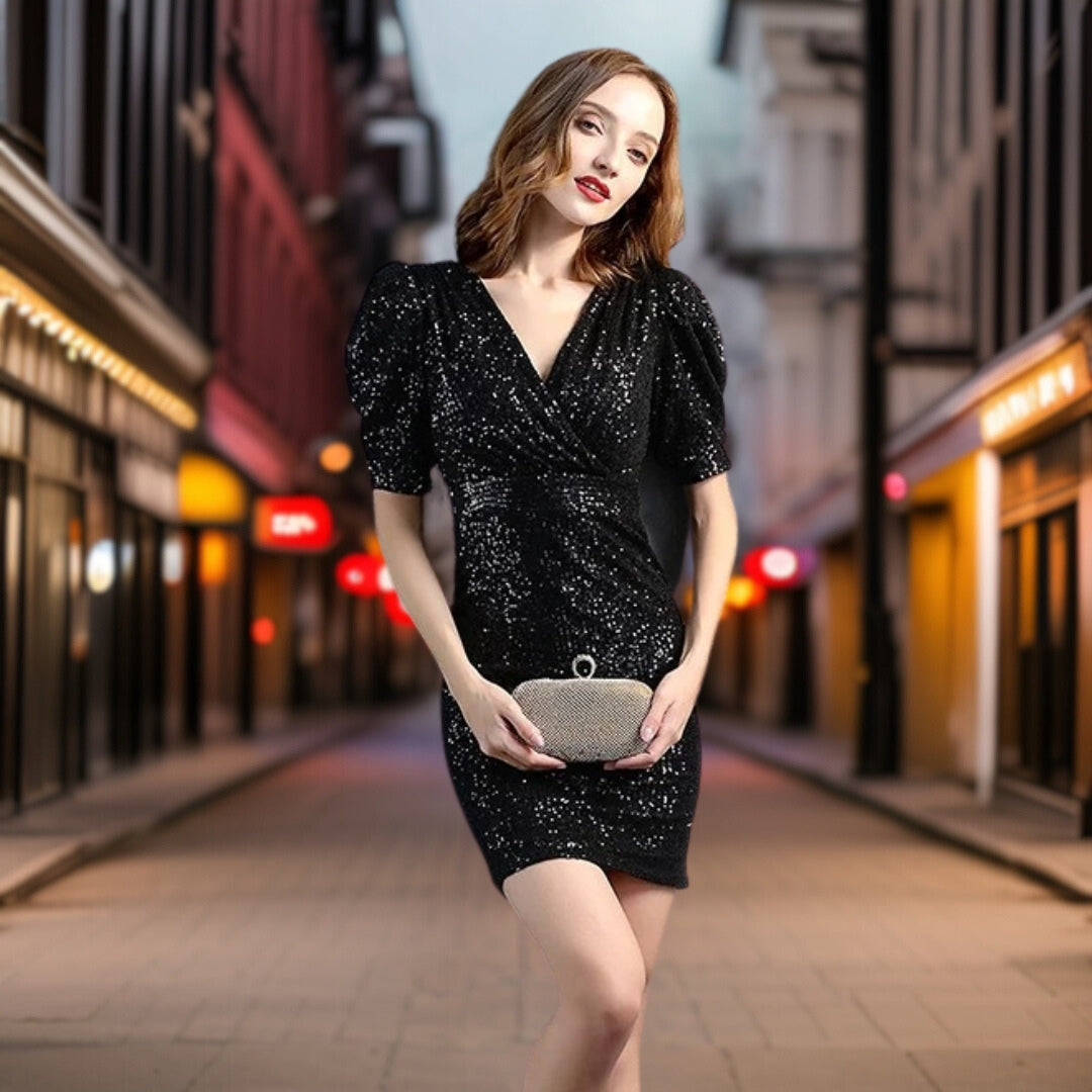Dam Cocktailklänning Elegant Design Högkvalitativt Tyg 3