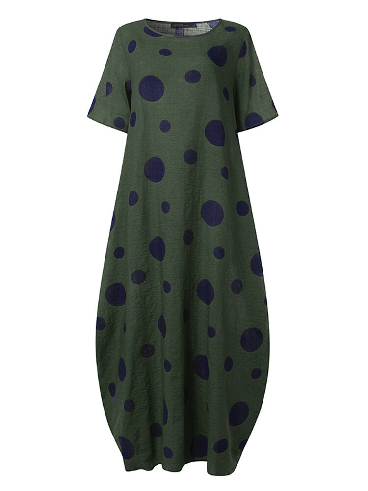 Variant image for Maxiklänning Dam Bohemisk Lång Bomull Rayon för Sommar-15