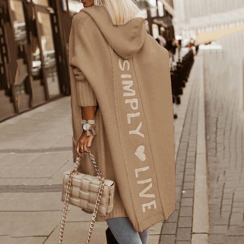 Lång Kofta Dam Långärmad Akryl Polyester Casual Cardigan 7