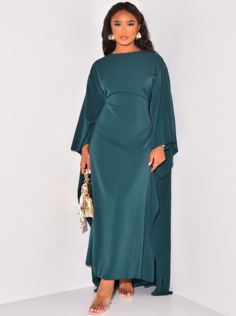 Dam Klänning Tidlös Design med Utställda Ärmar Polyester-2
