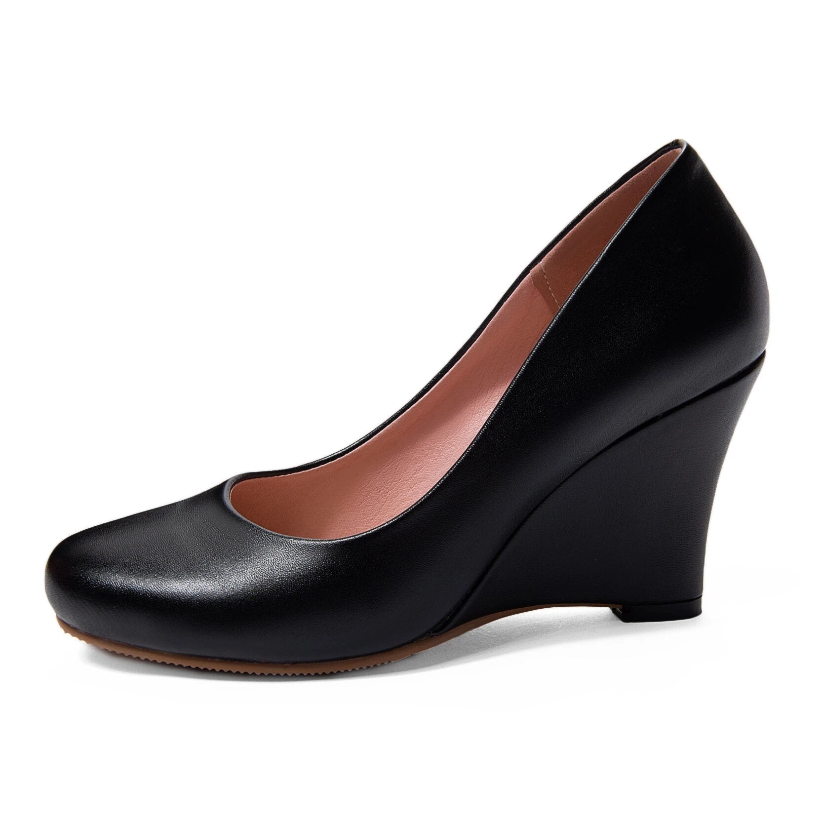 Dam Högklackade Skor Eleganta PU-Läder 8 cm Klack Rund Tå-6