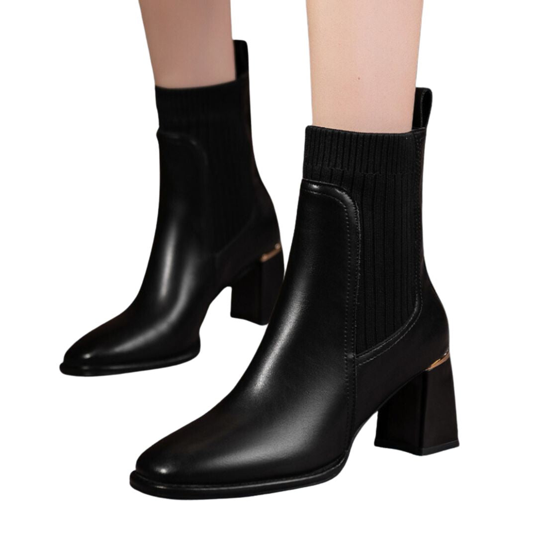 Dam Läderstövlar Elegant Hållbar Ergonomisk Design-5