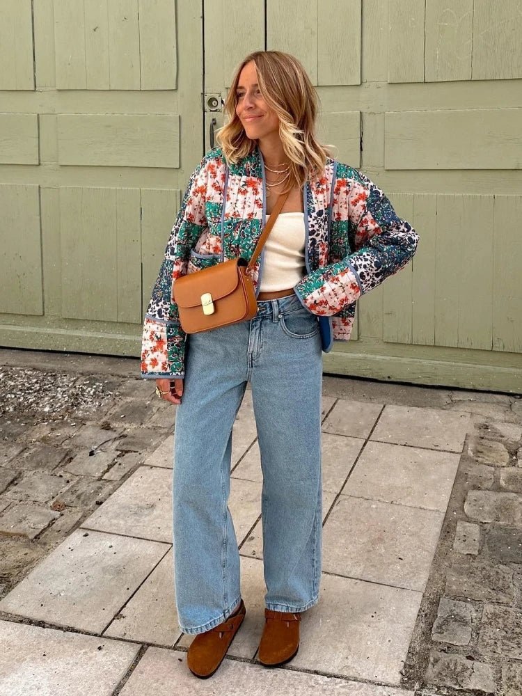 Dam Kappa Vintage Mjukt Karomönster Polyester-5