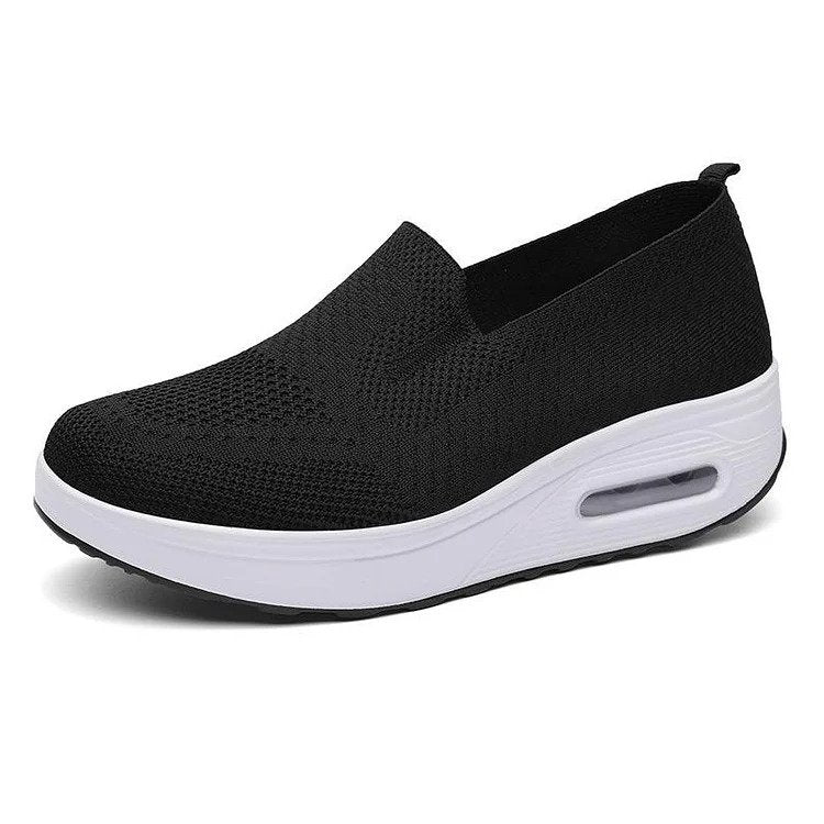 Kvinnors Sneakers Sportig Design Ventilerande Textil med Tjock Sula-3