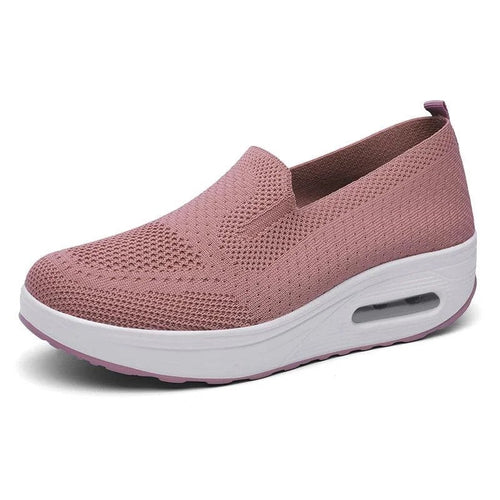 Kvinnors Sneakers Sportig Design Ventilerande Textil med Tjock Sula-1