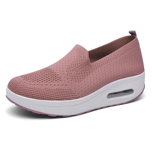 Kvinnors Sneakers Sportig Design Ventilerande Textil med Tjock Sula-1