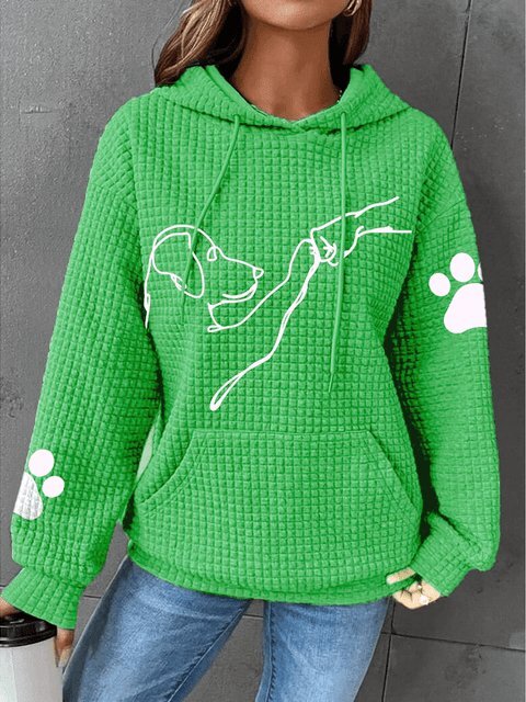 Lång Hoodie Dam Bekväm Mjuk Material med Huva 2
